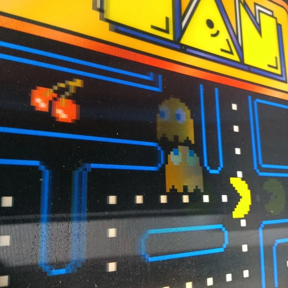 Pac Man Lenticular Framed Wall Art Retro Arcade Video Game 3D Motion 18x15